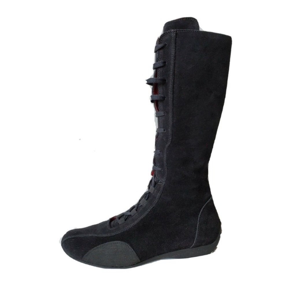 Sabelt Auto Driving Racing Tall Boots Black Suede